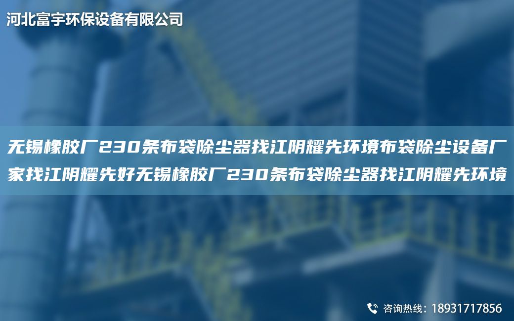 無錫橡膠廠230條布袋除塵器找江陰耀先環(huán)境布袋除塵設(shè)備廠家找江陰耀先好無錫橡膠廠230條布袋除塵器找江陰耀先環(huán)境