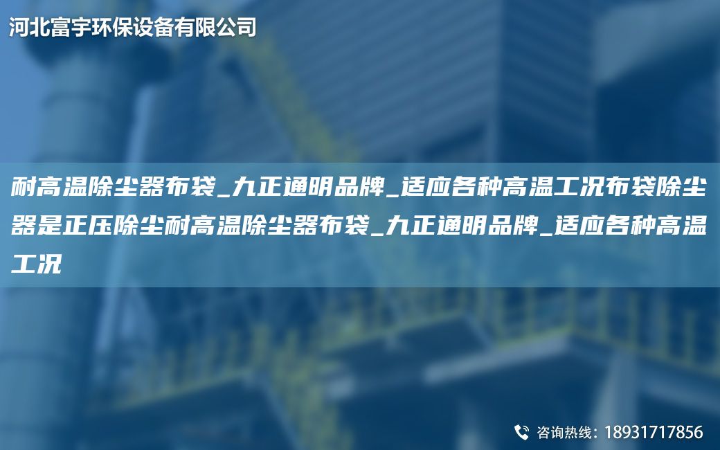 耐高溫除塵器布袋_九正通明PP_適應(yīng)各種高溫工況布袋除塵器是正壓除塵耐高溫除塵器布袋_九正通明PP_適應(yīng)各種高溫工況