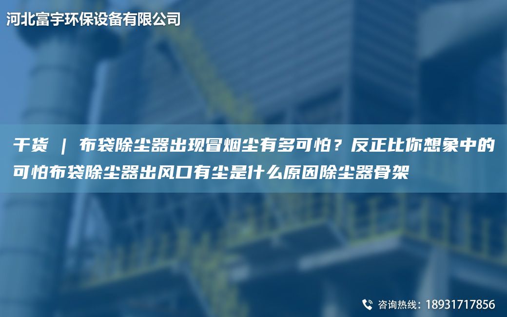 干貨 | 布袋除塵器出現(xiàn)冒煙塵有多可怕？反正比你想象中的可怕布袋除塵器出風(fēng)口有塵是什么原因除塵器骨架