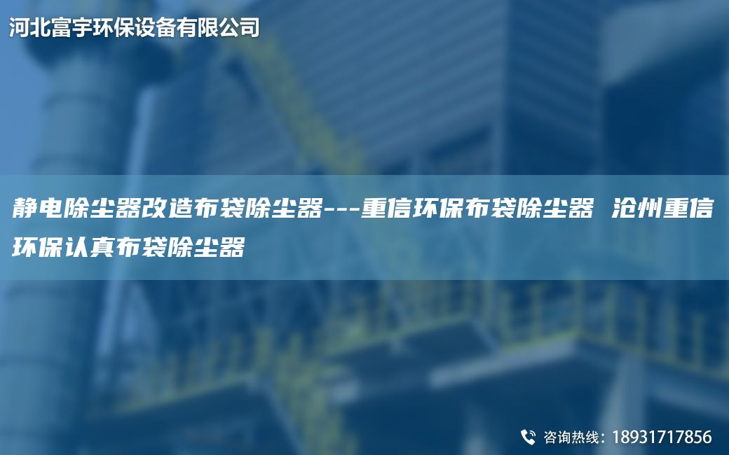 靜電除塵器改造布袋除塵器---重信環(huán)保布袋除塵器 滄州重信環(huán)保認(rèn)真布袋除塵器