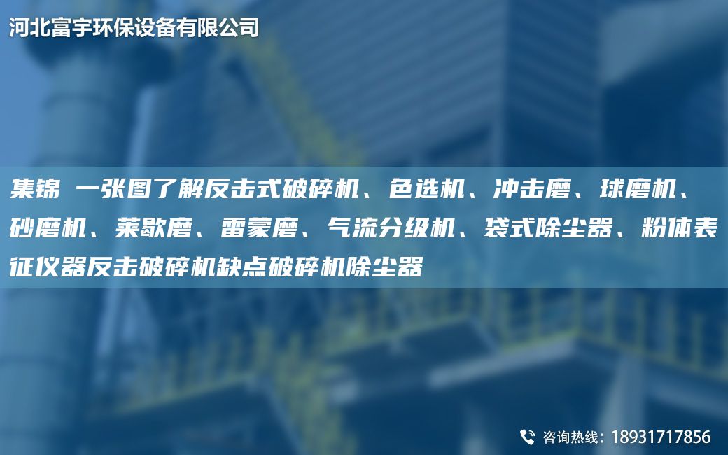 集錦│一張圖了解反擊式破碎機(jī)、色選機(jī)、沖擊磨、球磨機(jī)、砂磨機(jī)、萊歇磨、雷蒙磨、氣流分級(jí)機(jī)、袋式除塵器、粉體表征儀器反擊破碎機(jī)缺點(diǎn)破碎機(jī)除塵器