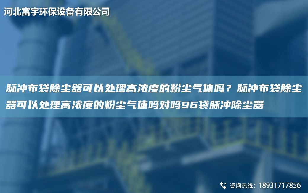 脈沖布袋除塵器可以處理高濃度的粉塵氣體嗎？脈沖布袋除塵器可以處理高濃度的粉塵氣體嗎對嗎96袋脈沖除塵器