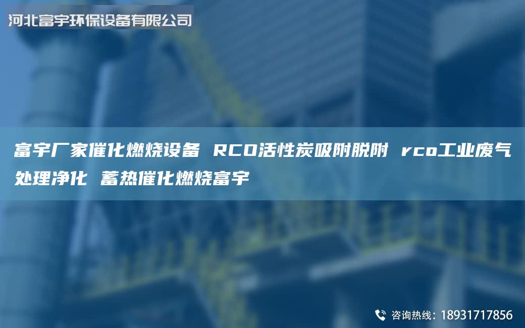 富宇廠家催化燃燒設備 RCO活性炭吸附脫附 rco工業(yè)廢氣處理凈化 蓄熱催化燃燒富宇
