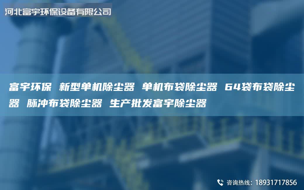 富宇環(huán)保 新型單機除塵器 單機布袋除塵器 64袋布袋除塵器 脈沖布袋除塵器 生產批發(fā)富宇除塵器