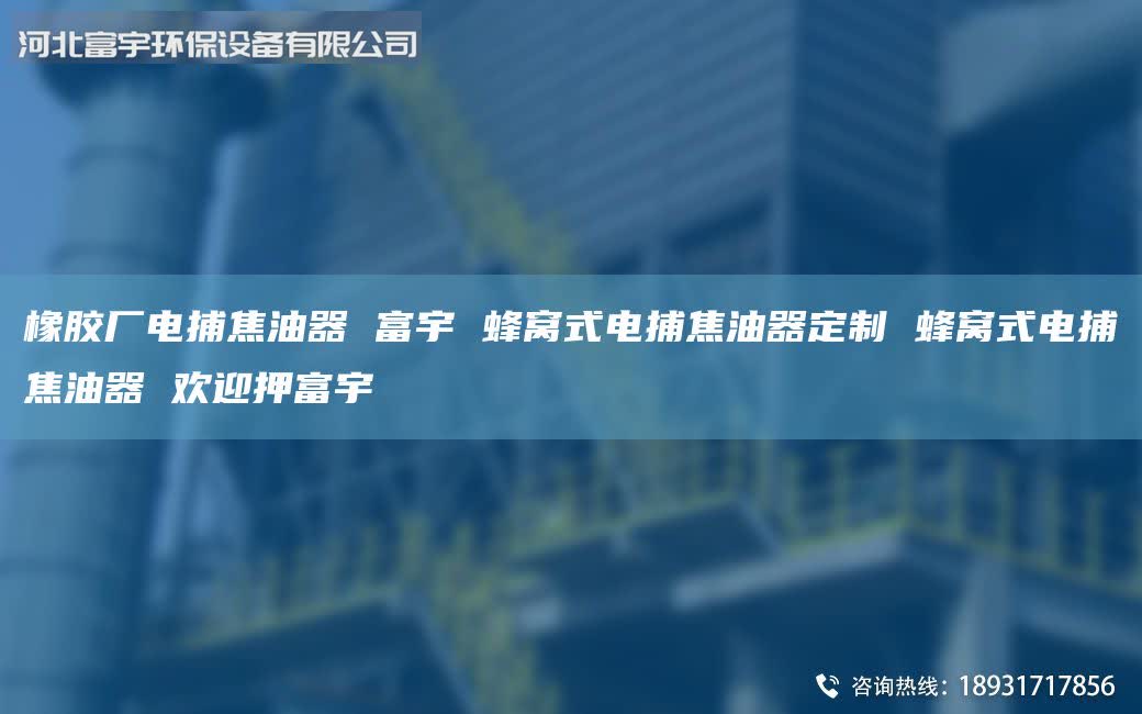 橡膠廠電捕焦油器 富宇 蜂窩式電捕焦油器定制 蜂窩式電捕焦油器 歡迎押富宇
