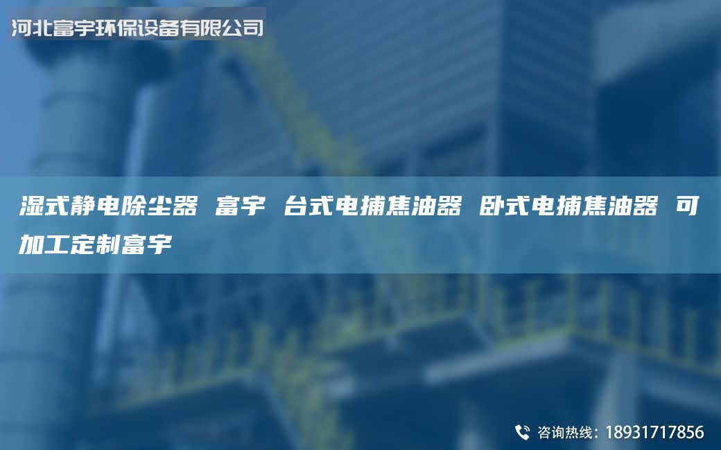 濕式靜電除塵器 富宇 臺式電捕焦油器 臥式電捕焦油器 可加工定制富宇