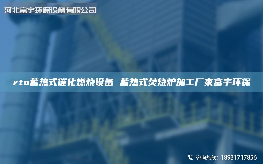 rto蓄熱式催化燃燒設(shè)備 蓄熱式焚燒爐加工廠家富宇環(huán)保