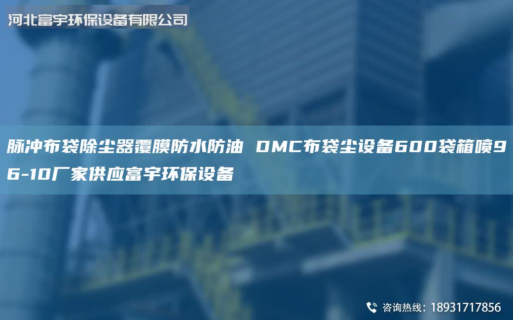 脈沖布袋除塵器覆膜防水防油 DMC布袋塵設備600袋箱噴96-10廠家供應富宇環(huán)保設備