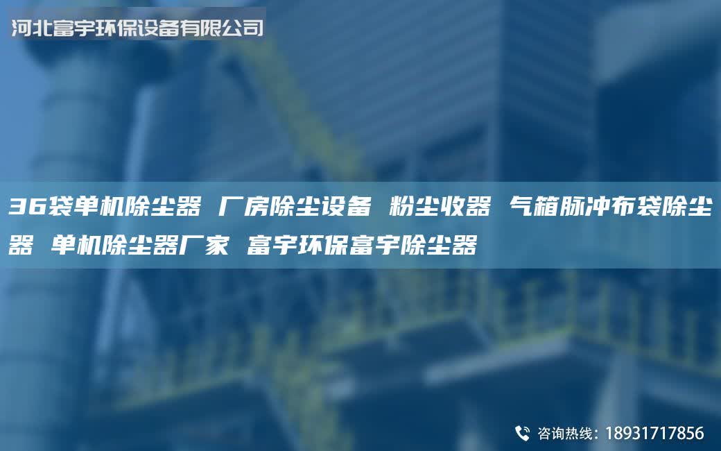 36袋單機除塵器 廠房除塵設(shè)備 粉塵收器 氣箱脈沖布袋除塵器 單機除塵器廠家 富宇環(huán)保富宇除塵器