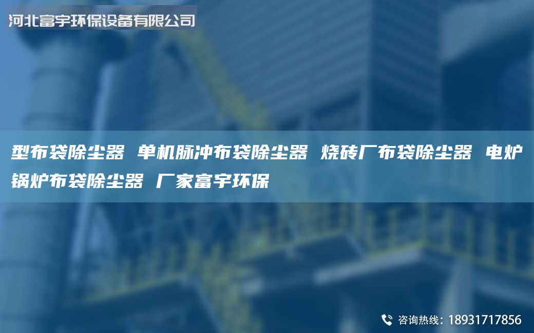 型布袋除塵器 單機(jī)脈沖布袋除塵器 燒磚廠布袋除塵器 電爐鍋爐布袋除塵器 廠家富宇環(huán)保